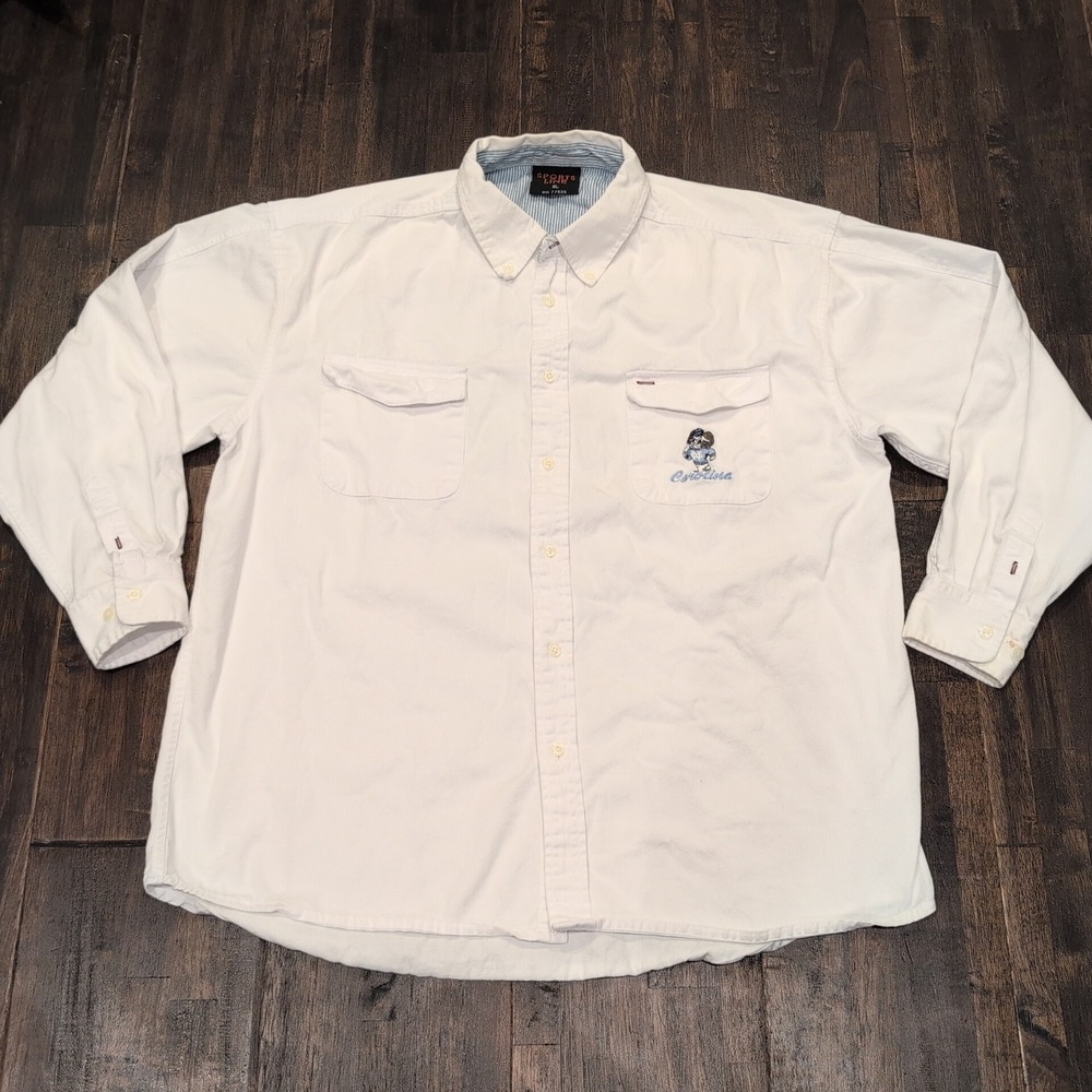 Sports Line UNC Carolina‎ Tarheels Mascot Embroidered Long Sleeve Men XL White
